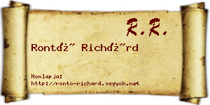 Rontó Richárd névjegykártya