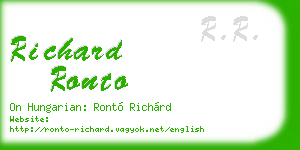 richard ronto business card