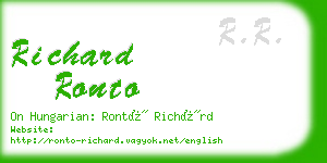 richard ronto business card